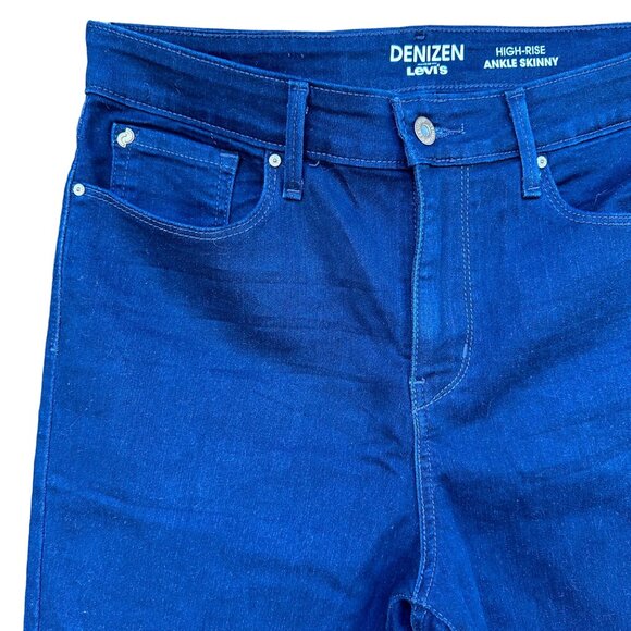Levi's Denizen High Rise Zip Ankle Skinny Dark Blue Women's Jeans Size 12 - Picture 5 of 12